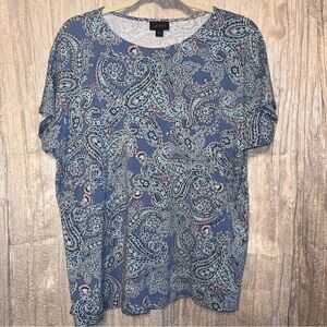 LN J Jill Wearever Paisley S/S Top {Large Tall} Tee